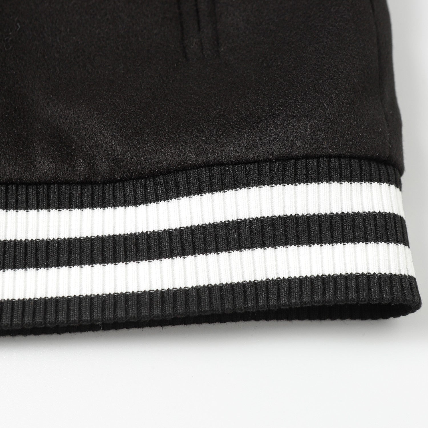 Cross Embroidered Leather Sleeve Varsity Jacket - Black Street Style 116